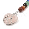 Natural & Synthetic Gemstone Heart Keychain G-Z033-11P-3