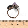 Natural Amethyst & Obsidian Rings RJEW-B122-04R-03-5