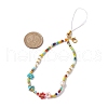 Glass Seed & Natural Howlite & Natural Cultured Freshwater Pearl Mobile Straps HJEW-JM01899-2