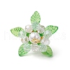 Glass with Round Shell Pearl and Acrylic Charms Pendants PALLOY-MZ00647-02-3