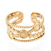 304 Stainless Steel Cuff Ring Components STAS-T066-36G-2