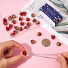 SUNNYCLUE 30Pcs Rhinestone Strawberry Plastic Beads FIND-SC0012-13-3