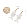 Fishbone Glass Seed Beads Dangle Earrings EJEW-MZ00439-02-3