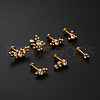 Stainless Steel Micro Pave Clear Cubic Zirconia Threadless Labrets WG26305-03-4