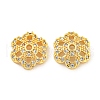 Rack Plating Brass Micro Pave Clear Cubic Zirconia Bead Caps KKB-L215-041G-1