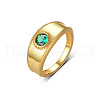 Brass Pave Green Cubic Zirconia Finger Rings YY7956-4-2