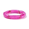 Acrylic Tube Beaded Stretch Bracelets X-BJEW-JB07774-01-1