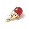 4Pcs 4 Styles Natural Carnelian & Rose Quartz & Green Aventurine & Amethyst Ice Cream Pendants PALLOY-TA00225-5