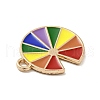 Rainbow Color Alloy Enamel Pendants ENAM-G208-21KCG-3