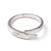 Alloy Wing Open Cuff Ring for Women RJEW-K239-17A-AS-1