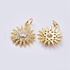 Brass Micro Pave Cubic Zirconia Pendants ZIRC-G163-16G-2