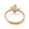 Ion Plating(IP) 201 Stainless Steel Cactus Adjustable Ring for Women RJEW-K238-03G-2