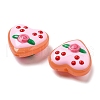 Handmade Lampwork Enamel Beads Heart with Blueberry LAMP-V001-06D-3