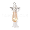 Acrylic with ABS Plastic Imitation Pearl Pendants PALLOY-JF03926-01-3