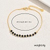 European Style Brass & Acrylic Round Beaded Anklets for Women DQ1361-3