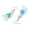 Human Handmade Glass Seed Beads Dangle Earrings EJEW-MZ00446-04-4