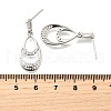 Brass Micro Pave Clear Cubic Zirconia Dangle Stud Earrings EJEW-M103-10P-5