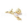 Brass Micro Pave Clear Cubic Zirconia Pendants KK-Q031-02G-2