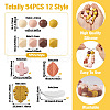 Beadthoven 12 Style Food Grade Eco-Friendly Silicone Focal Beads SIL-BT0001-07-3