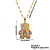 Cute Bear Brass Micro Pave Cubic Zirconia Pendant Necklaces for Women LY6051-1-2