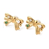 304 Stainless Steel Micro Pave Cubic Zirconia Stud Earrings EJEW-D309-04G-4