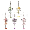 Trumpet Flower Angel Acrylic & Glass Pearl Pendant Decorations HJEW-JM03329-02-2