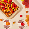 SOFPLATE 120Pcs 4 Colors Painted Natural Wood Beads WOOD-SP0001-11A-3