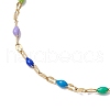 304 Stainless Steel Enamel Link Chains Bracelets for Women BJEW-JB10326-3