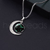 Alloy & Glass Luminous Moon Constellation Pendant Necklaces WG12A0F-11-1