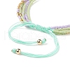 Adjustable Glass Bead Braided Bead Bracelets BJEW-JB08952-02-5