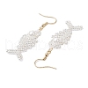 Fishbone Glass Seed Beads Dangle Earrings EJEW-MZ00439-6