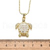 Summer Beach Brass Pave Cubic Zirconia Turtle Pendant Necklaces for Women NJEW-U039-02G-02-5