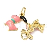 Brass Enamel Charms KK-K293-46G-2