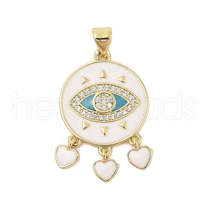 Rack Plating Brass Micro Pave Cubic Zirconia Pendants KK-Z074-06G-1