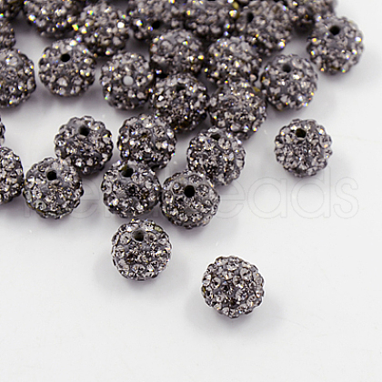 Polymer Clay Rhinestone Beads RB-H258-HD10mm-215-1