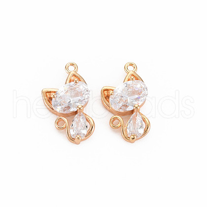 Brass Inlaid Cubic Zirconia Pendants KK-S364-248-1