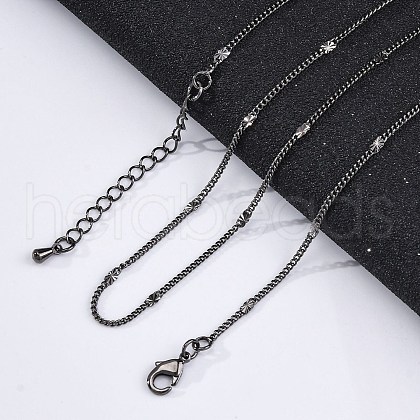 Brass Curb Chains Necklaces for Women NJEW-D302-06B-1