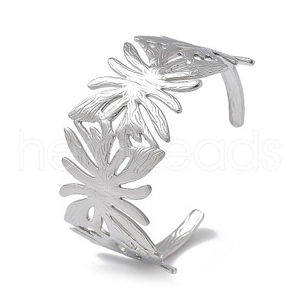 304 Stainless Steel Cuff Bangles for Women BJEW-Z078-22P-1