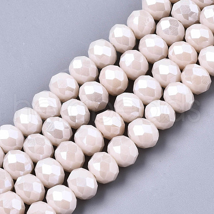 Electroplate Glass Beads Strands EGLA-A034-P6mm-A19-1