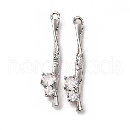 Brass Micro Pave Cubic Zirconia Pendants KK-Z112-03P-1