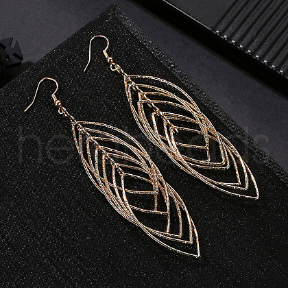 Fashionable Brass Hollow Horse Eye Tassel Dangle Earrings QI1983-2-1