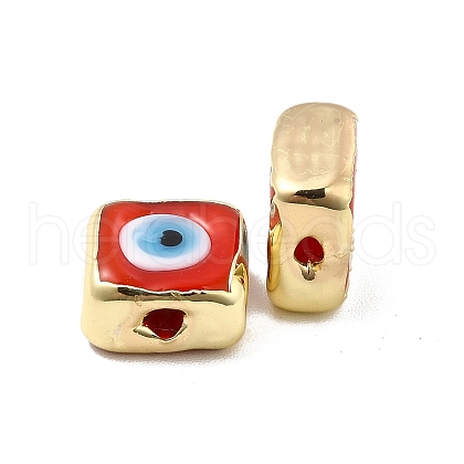 Brass Enamel Beads KK-F842-02D-1