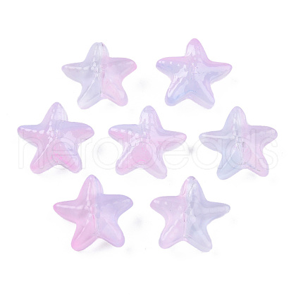 Transparent Spray Painted Glass Beads GLAA-N035-027-G02-1