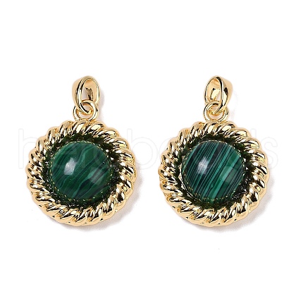 Brass with Gemstone Pendants KK-Q030-27A-G-1