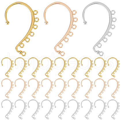 SUNNYCLUE 30Pcs 3 Colors Alloy Ear Cuff Findings FIND-SC0003-95-1