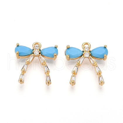 Brass Micro Pave Cubic Zirconia Pendants KK-N261-93C-G-1