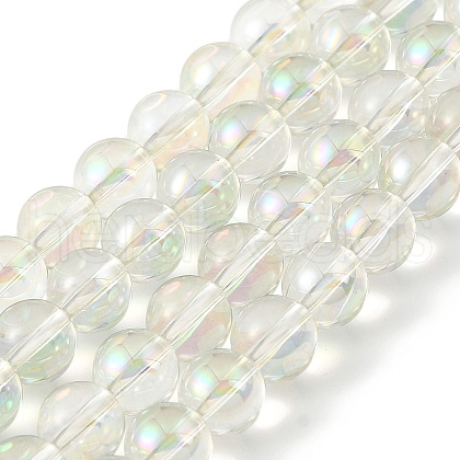 Transparent Electroplate Glass Beads Strands GLAA-T032-T6mm-C10-1
