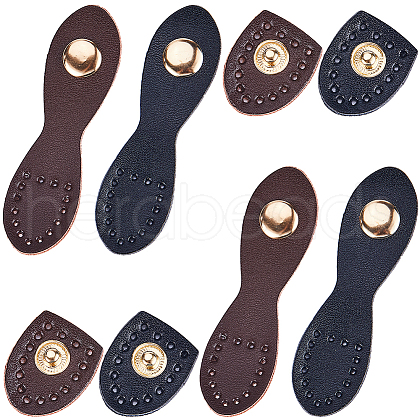 Gorgecraft 4 Sets 2 Colors PU Imitation Leather Sew on Bag Snap Buckle FIND-GF0005-45-1