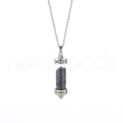 Synthetic Blue Goldstone Chip Wishing Bottle Cone Love Glass Pendant Necklaces FL0210-10-1