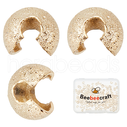 Beebeecraft 200Pcs Brass Crimp Beads Covers FIND-BBC0003-64-1
